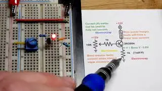 Adjustable NPN BJT Current Source demo circuit using 2N3904 Bipolar Junction Transistor