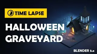 Blender Modeling Timelapse - Halloween Graveyard