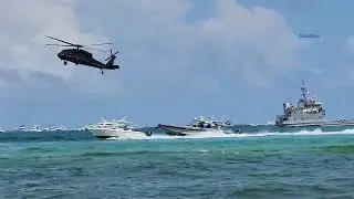 Espectacular persecución marítima en Miami Beach como parte del Show Aéreo