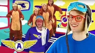 Captain Ace Zoomy Sings 5 Little Monkeys + More! 🕸 Songs For Kids With Lyrics - New Nursery Rhymes