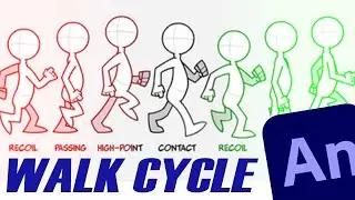 How to Animate a WALK CYCLE in Adobe Animate CC 2022