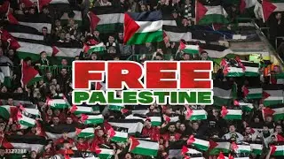The emotional moment when supporters waved the Palestinian flag during a Champions League match