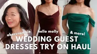 HUGE WEDDING GUEST DRESS TRY ON HAUL (Abercrombie, Hello Molly, Zara & more!)