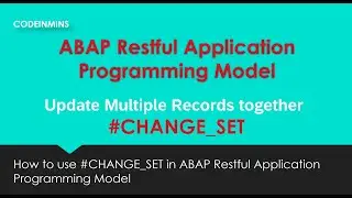Part 18 : ABAP Restful Application Programming Model - Update multiple records-Change Set Processing