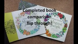 Comparison of Completed Magical Jungle Colouring Books by Johanna Basford (Adult Coloring)