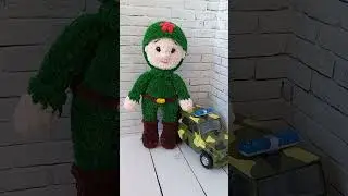 🪖Солдатик. Каска - снимается.📏Высота - 28 см. Видеообзор на вязаную игрушку