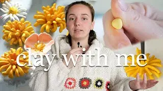 sculpting flowers and making new things 🌼 relaxing polymer clay with me
