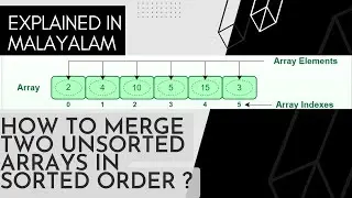 How to merge two unsorted arrays in sorted order || Explained in Malayalam