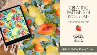 How to Create Patterns in Procreate - Half Drop Patterns - How to make patterns for fabrics