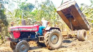 Digital Soil Unloading Video! By Sonalika DI 750 RX Tractor! Digital Unload Facility Of Tractors!