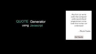 Random Quote Generator Using Javascript