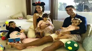 Cristiano Ronaldo with his  girlfriend Georgina Rodriguez and kids