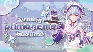 farming primogems in inazuma for snezhnaya | cozy genshin impact gameplay ˚⛈｡⋆