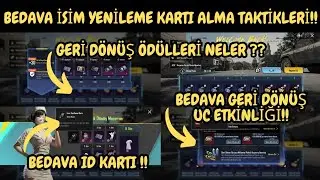 BEDAVA İSİM YENİLEME KARTI ALMA TAKTİKLERİ | PUBG MOBİL GERİ DÖNÜŞ ÖDÜLLERİ & BEDAVA UC NASIL ALINIR