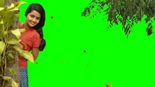 beautiful girl smile face green screen video | tree green screen video effect