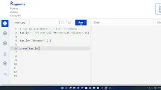 how to add element in list in python using index and without append