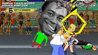 Omega Tiger Woods and Homer Simpson vs Haruhi Suzumiya and Rock Howard MUGEN BATTLE