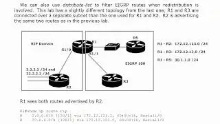 CCNP ROUTE Redistribution 11:  RIP, EIGRP, and Distribute-Lists
