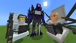 TRI TITAN CYBORG VS UPGRADED SCIENTIST SKIBIDI TOILET AND G-MAN 3.0 MOD in Minecraft Pocket Edition