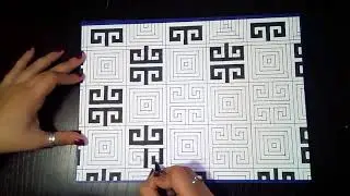 Dibujo geométrico estilo japonés en blanco y negro / Geometric drawing japanese style