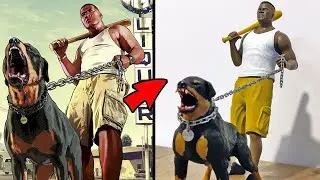 Franklin and Chop - GTA5 Figure 3D Printed Model