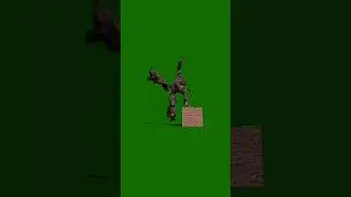 robot car fight action  green screen 