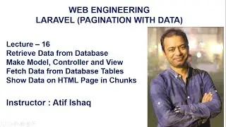 Lecture 16 Laravel Tutorial | Laravel Pagination | Pagination with Data | Fetch Data from DB Table