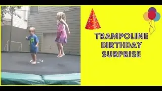 Trampoline Birthday Surprise