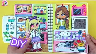 Paper diy ✨️ How to draw a Kitchen for Gacha Dolls 