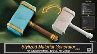 Texturing Stylized Hammer In Substance Painter In a minutes!