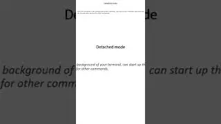 Docker detached mode