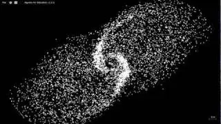 Phun / Algodoo - 2 Colliding Galaxies /w black hole