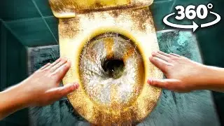 VR 360 FLUSHED DOWN THE TOILET - How does REAL Vacuum Slide work 