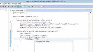 Java program to find the longest string in the array of strings
