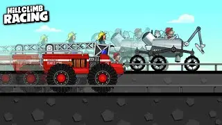FIRE TRUCK vs MOONLANDER (DRAG RACING) - Hill Climb Racing