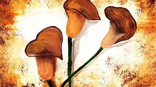 Рисуем интерьерную картину легко. Как нарисовать цветы легко. Рисуем каллы гуашью. Каллы в интерьере