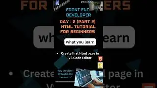 how to Create first html webpage  ||