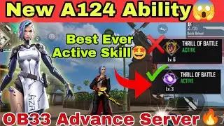 A124 Ability Changed🤯|OB33 Advance Server💥|Garena-FreefireMax🔥