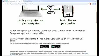 MIT App Inventor: Setup Instructions for Companion App