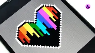Draw Rainbow Heart ART illustration procreate | Pixel Art| Satisfying & Relaxing Art| @ArtwithA.