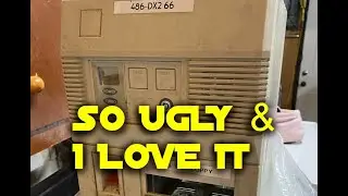 Moving 486 build into new ugly case. It's so ugly and I love it!