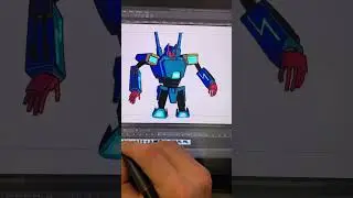 A animated transformation sequence for my character Gunship Thunderpunch. Done in clip studio paint
