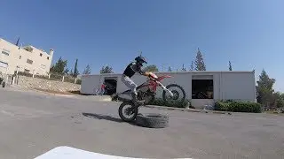 2016 KTM 500 EXC - Wheelie Over Tire Practice