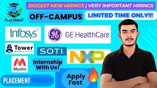 Biggest New Hirings | OFF Campus Drive | Capgemini, Infosys, Myntra | 2024, 2023 Batch | Jobs