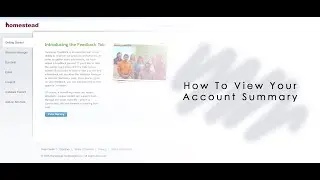 How To View Your Account Summary In Your Homestead Account