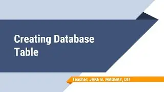 Creating Database Table - SQLite