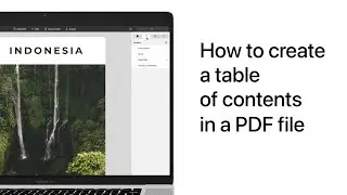 How to create a table of contents in a PDF