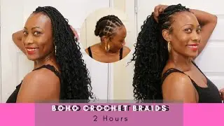 Easy Realistic Crochet Boho Braids| Illusion Boho Crochet Braids Styled in 2 Hours