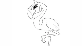 Flamingo. SimpleDrawing. Рисуем фламинго. Animal Jam.