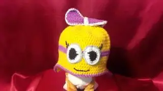 Шапка миньон девочка крючком